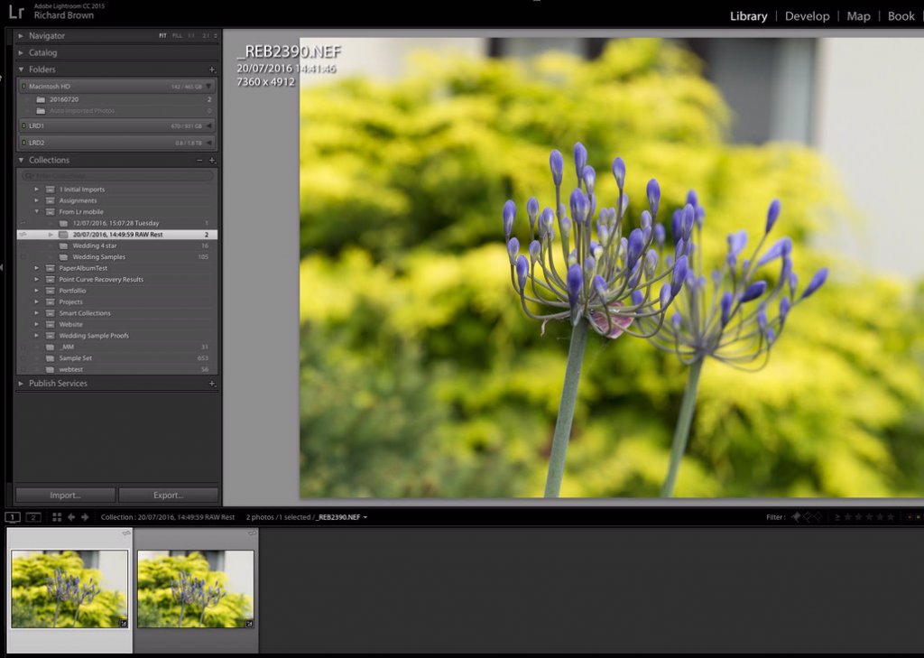 Screen Shot Adobe Lightroom RAW Sync