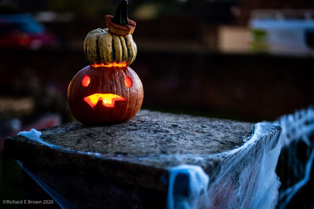 Lit pumkin.  