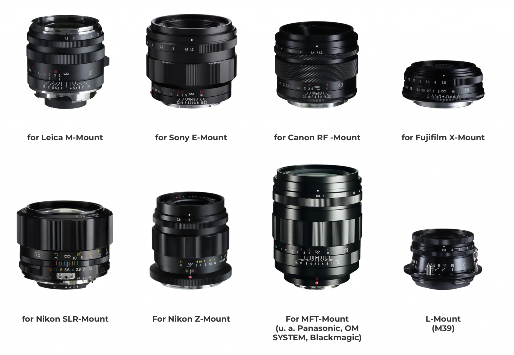Picture of a selection of Voigtlander lens, this is a link to their website.