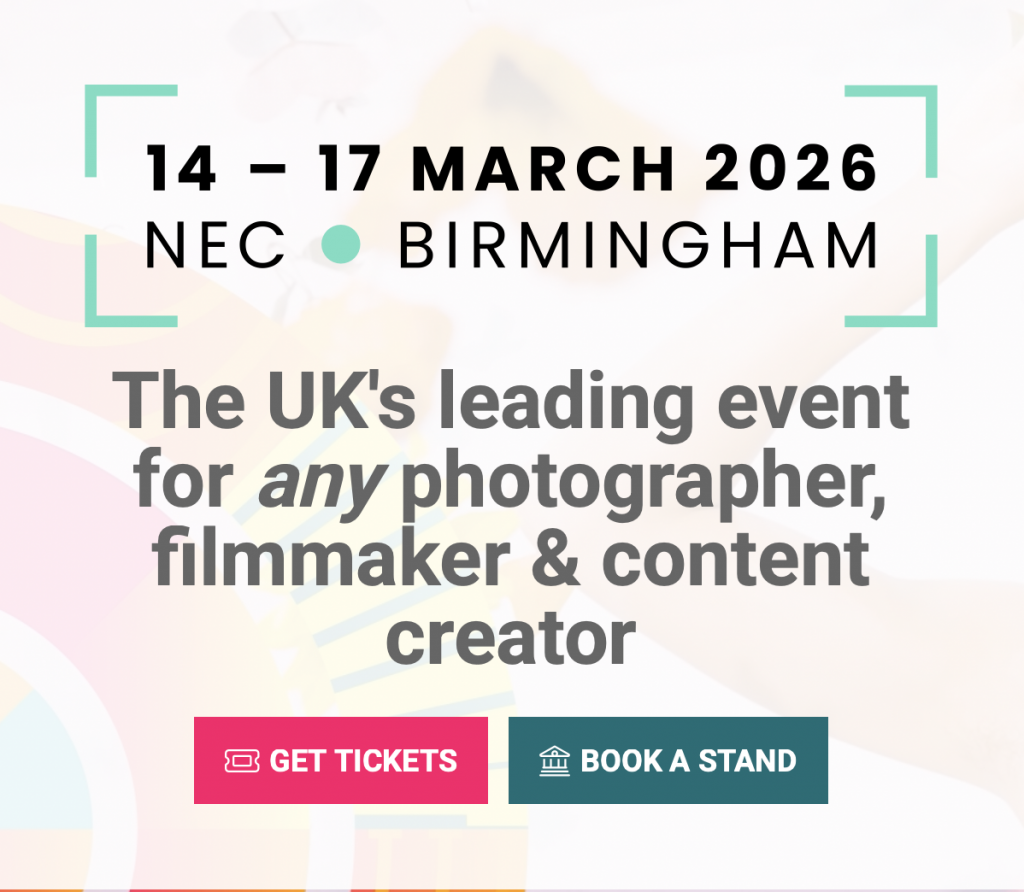 Screen grab showing the time of the Photography & Video Show on at the NEC Birmingham, 14 - 17 March