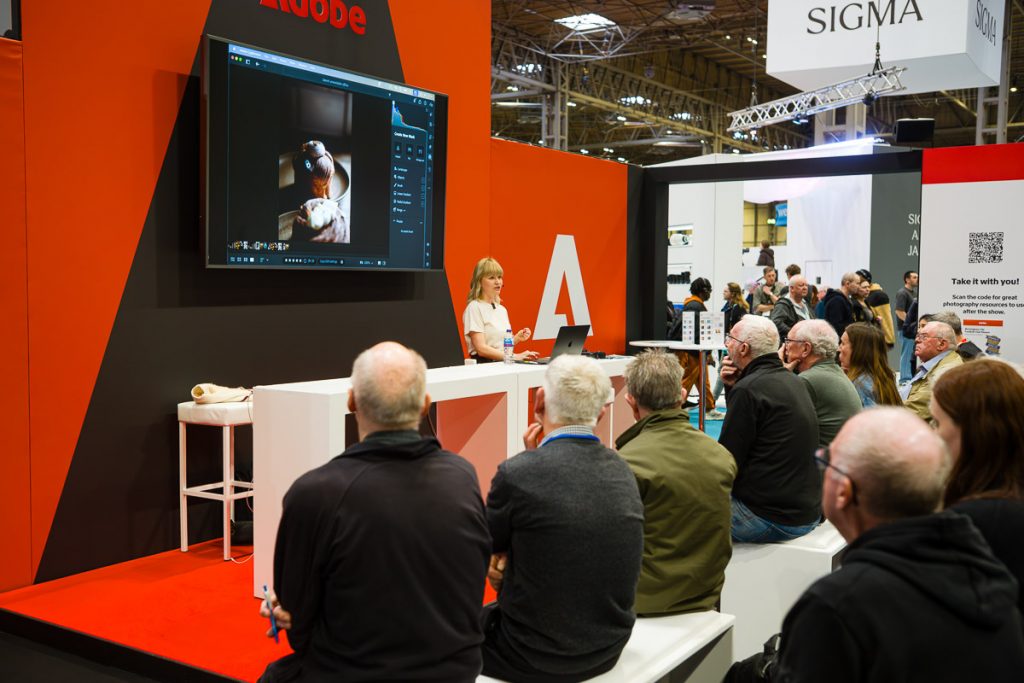 Adobe stand showing how editing can be done with Lightroom