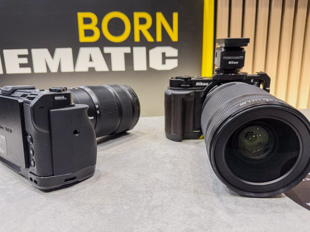 Nikon camera fitted with a 35mm f/1.2 lens