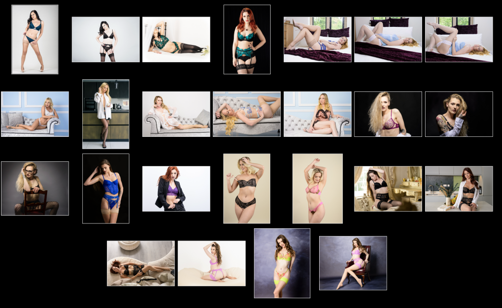 a gallery of ladies in lingerie.