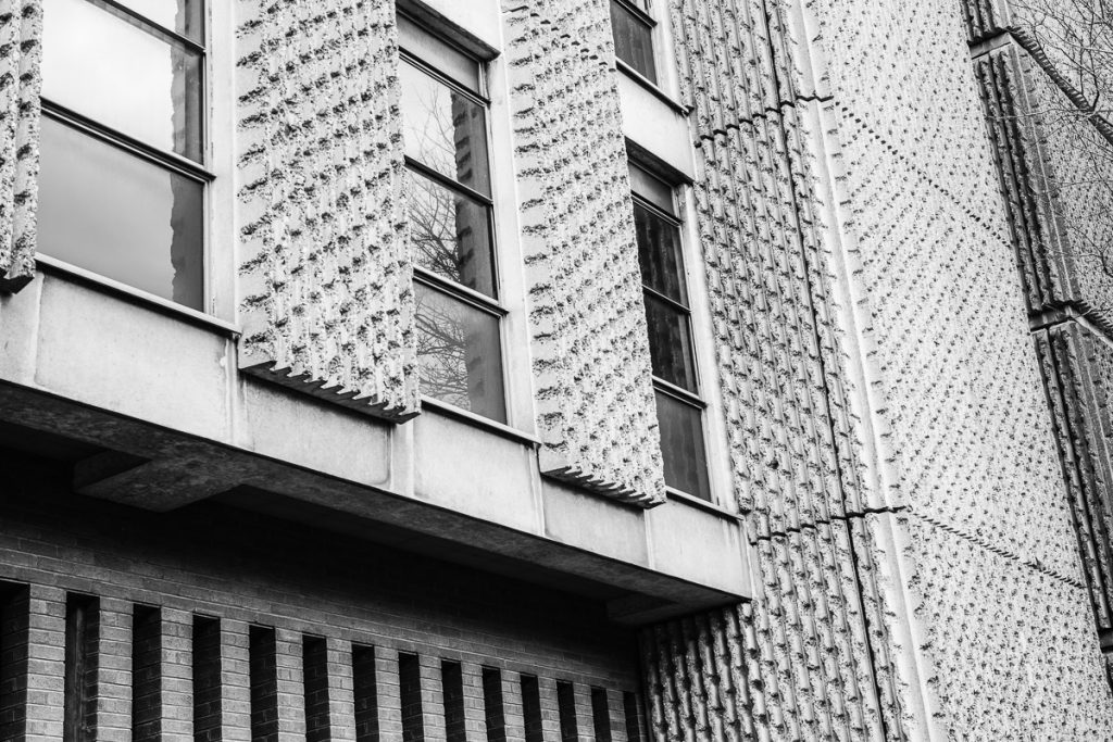 Black and white concrete building